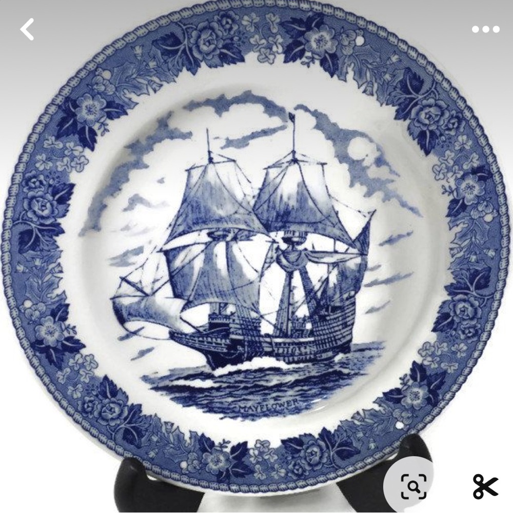 Antique Blue and white collectors plate
